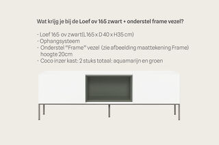 Tv-meubel, RAAT, Loef 165 OV, Wit, met frame en 2 cocons